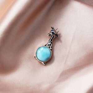 Larimar Necklace, 925 Sterling Silver, Topaz, Gemstones, Necklace Pendant